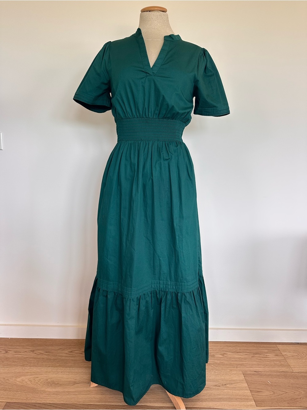 Sugarlips Teal Green Smocked-Waist Maxi Dress